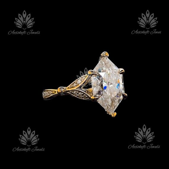 最高級モアッサナイト マーキスリング 2CT モアッサナイト アニバーサリー リング ダッチ マーキス リング