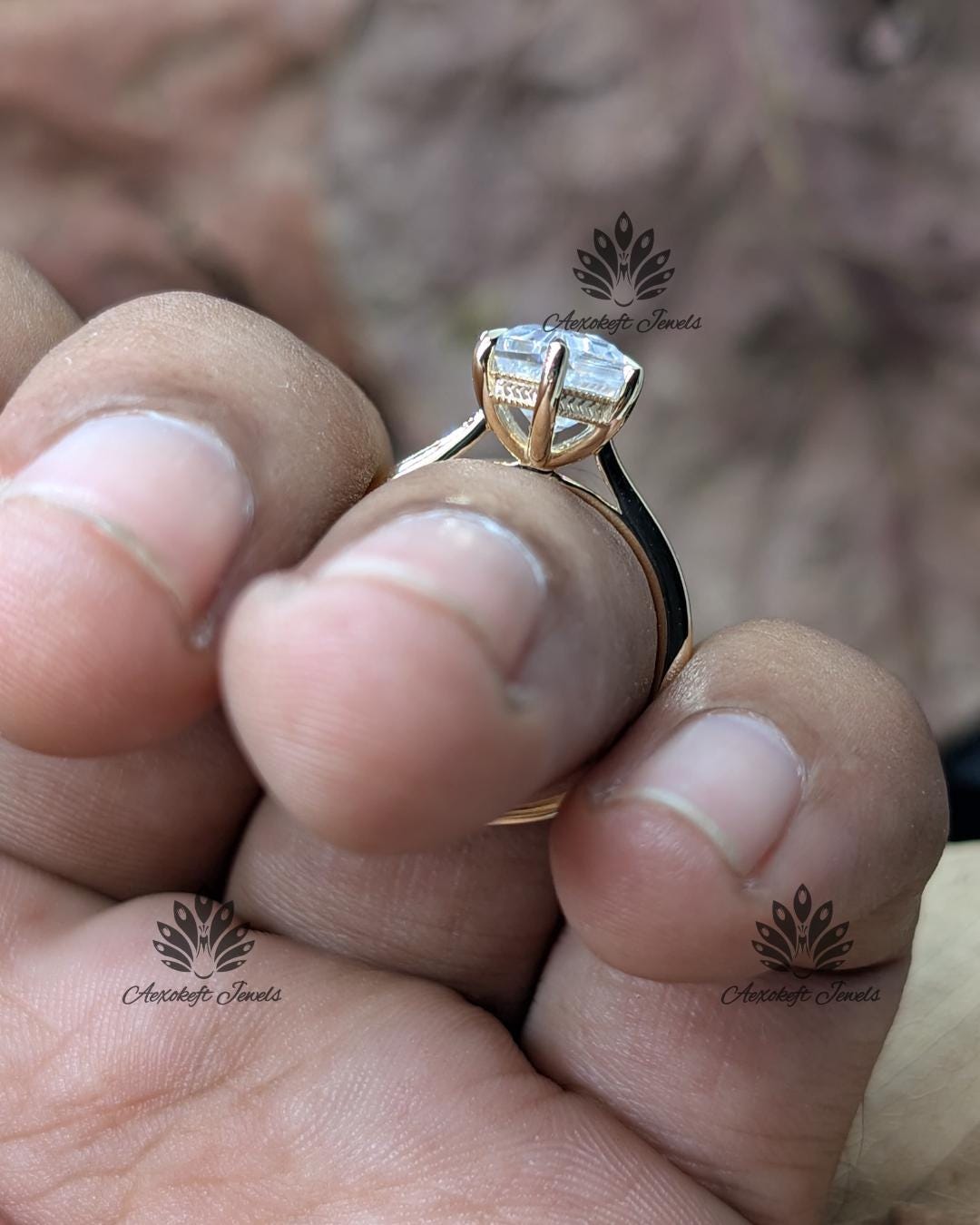 Dutch Shape Ring Classic Dutch Marquise Engagement Ring, Vintage Hexagonal Shape ...