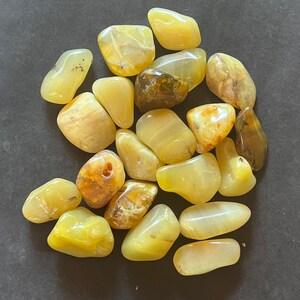 Yellow Opal Tumblestone, Opal mineral, Opal crystal