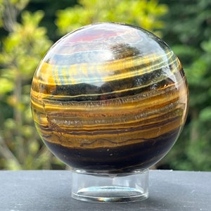 Esfera de ojo de tigre de 6,5 cm (de Sudáfrica) modelo 3, bolas de cristal