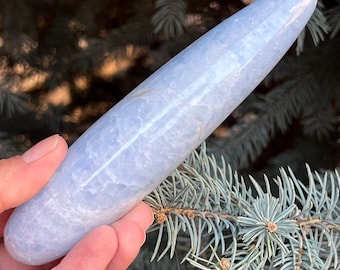 Grande baguette de massage en calcite de Madagascar, modèle 6, 15,5 cm, outil de massage