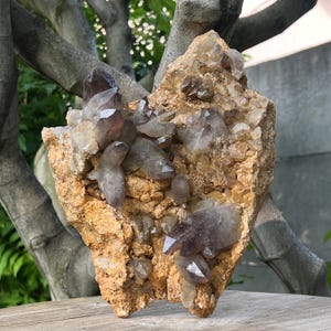 Cluster di quarzo fumé M1 - Cristallo naturale per radicamento, protezione e crescita spirituale - 27x18x12 cm