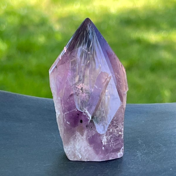 Bahia Amethyst Quartz Generator 2.6×1.5×1.3 in | Model 13 Crystal Point | Crown Chakra Tool | Reiki & Meditation | Brazil Purple Stone