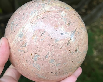 Esfera de calcedonia rosa natural - Espécimen de cristal