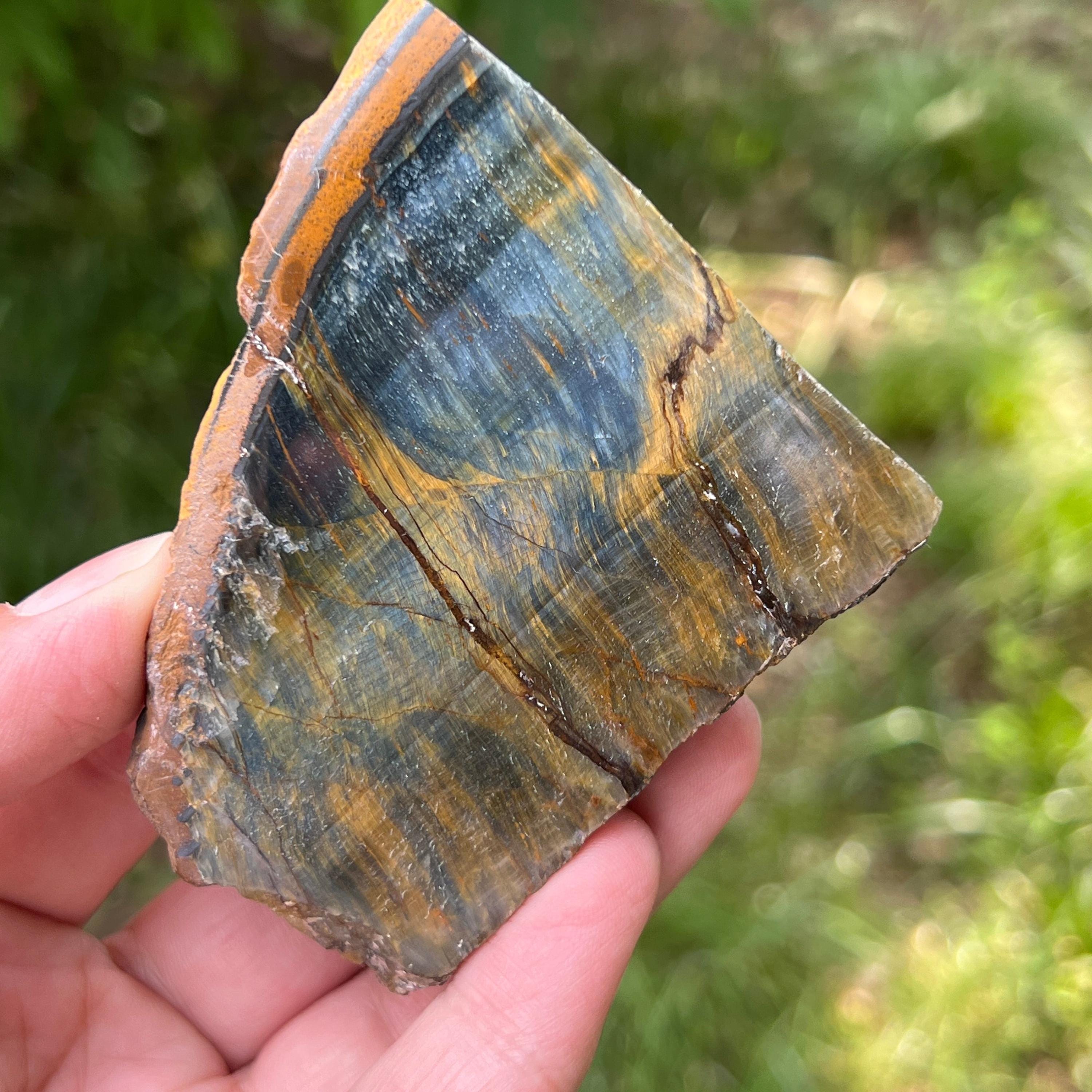 Raw Blue Tiger's Eye (hawk's Eye) Stone - Model 6, 6.6x6.3x4 Cm