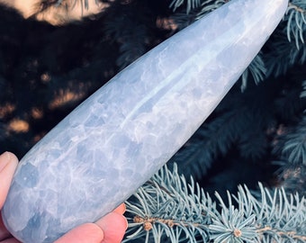 Grande baguette de massage en calcite de Madagascar, modèle 4, 15,5 cm, outil de massage