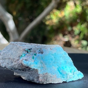 Druzy Raw Chrysocolla Crystal ( from Congo) model 7, natural stone, rare specimen mineral, collector gift