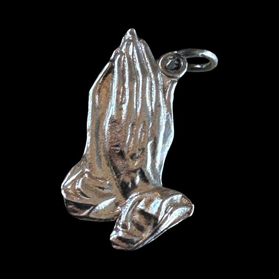 Sterling Silver Praying/Clapping Hands Charm - image 1