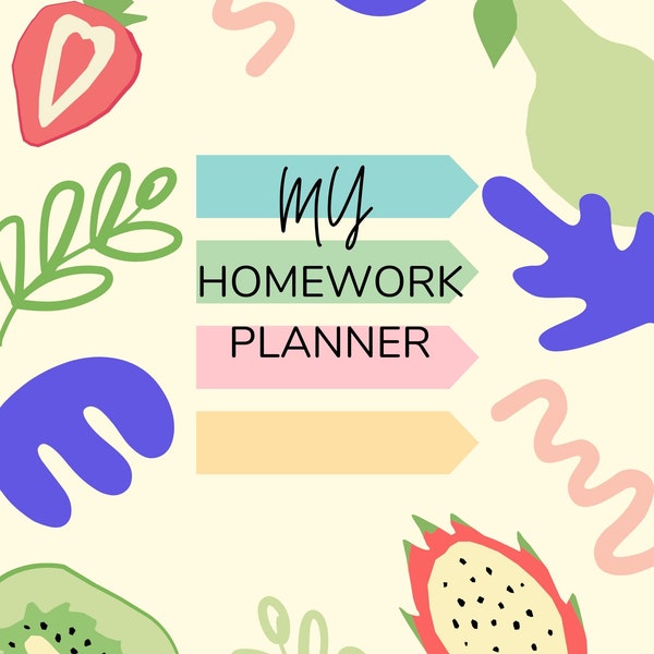 valentine no homework pass Homework Planner for Students - Weekly pages for homework assignments and blank notebook/journal pages