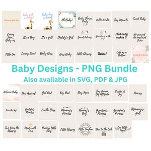 PNG 47 Cute Baby Bundle, Baby Shower PNG, Newborn PNG Bundle, Baby Quote Bundle, Cute Baby Saying Png, Funny Baby png, Baby Boy Girl png