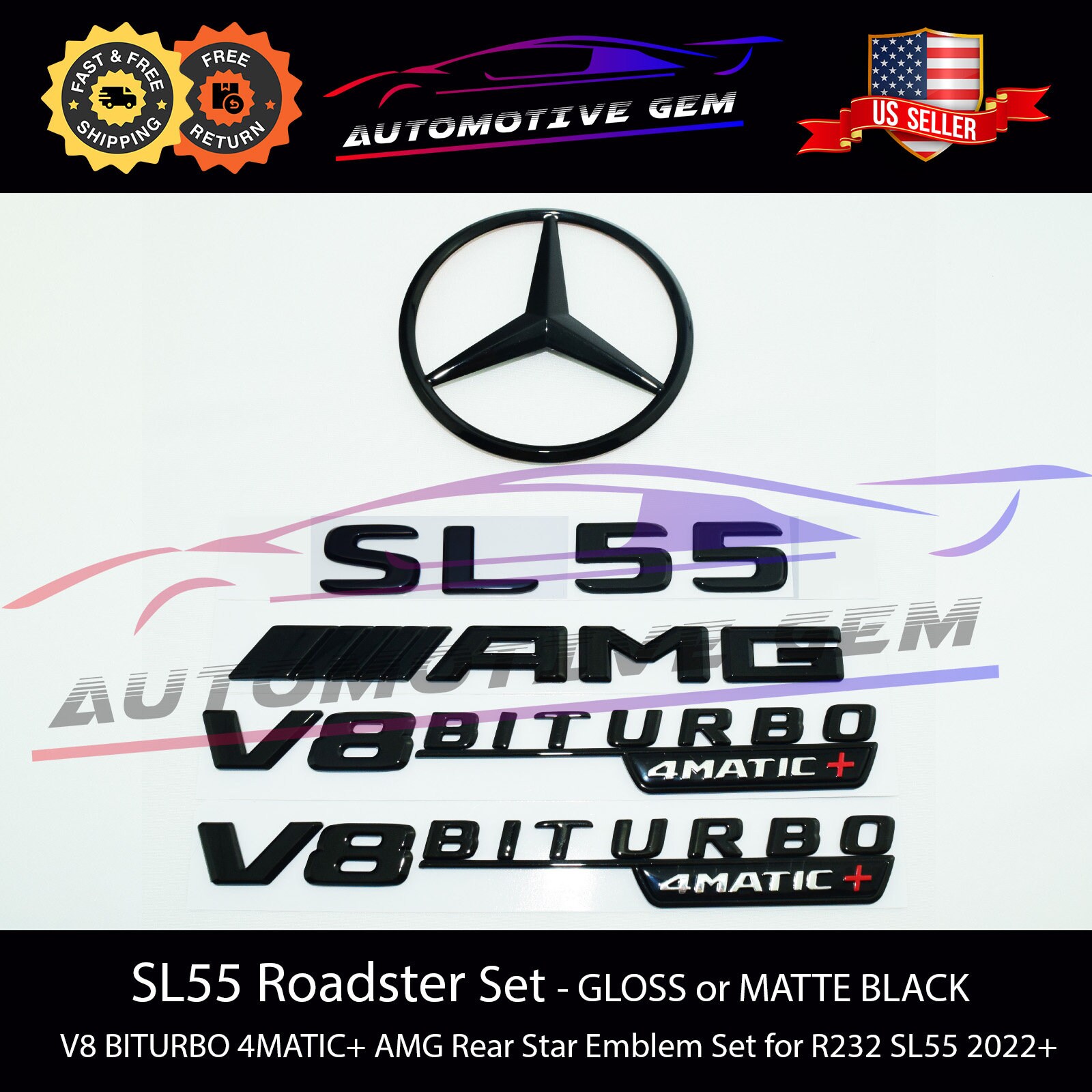 Genuine Mercedes-Benz R230 SL500 SL600 SL55 AMG Trunk Star Emblem – New OEM 2307580058