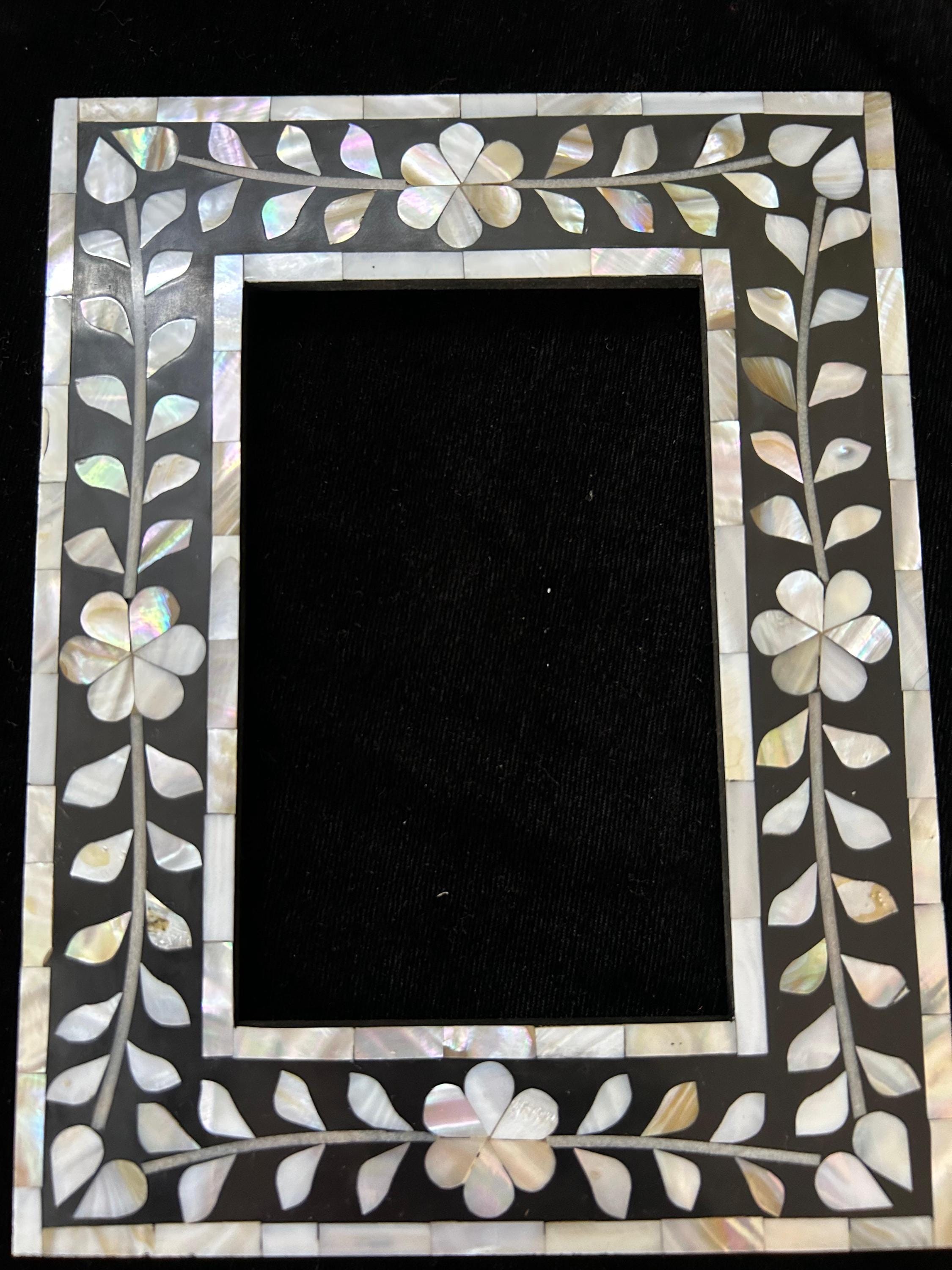 Handmade Camel Bone Inlay Photo Frame, Mother of Pearl Floral Decor - Etsy
