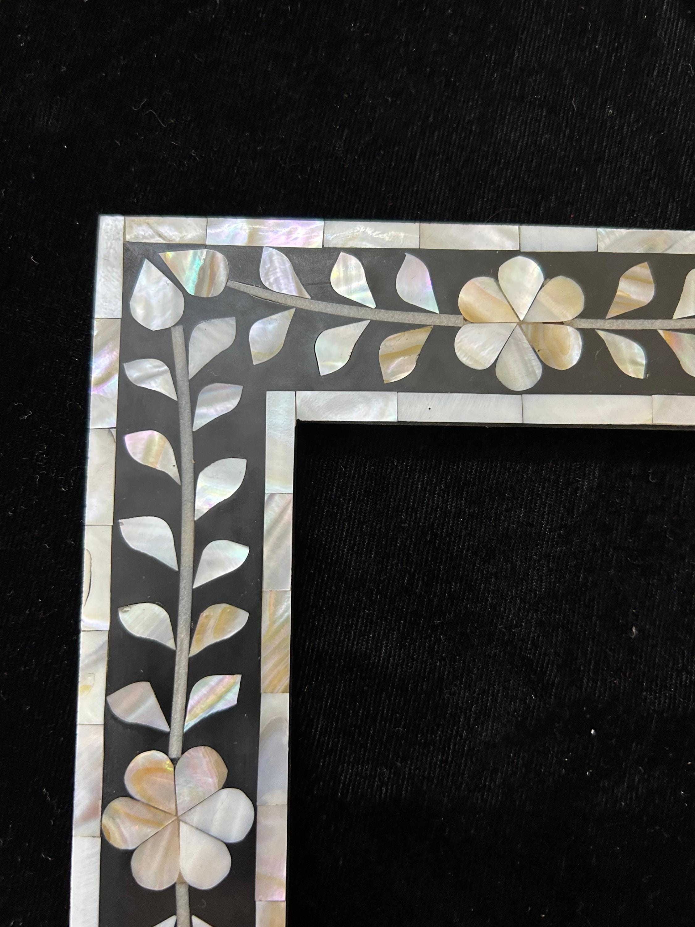 Handmade Camel Bone Inlay Photo Frame, Mother of Pearl Floral Decor - Etsy