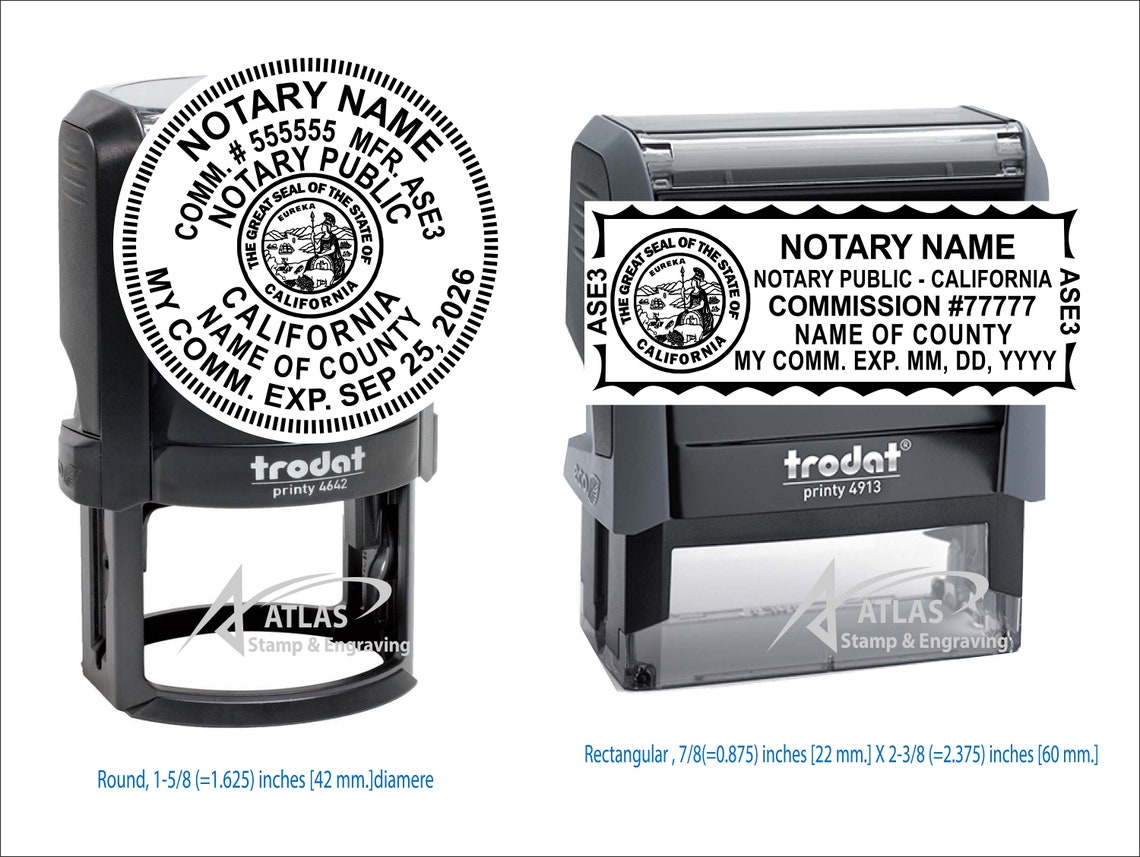 California Notary Stamp Self Inking, State Board Guaranteed for