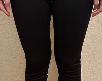 Size M, full length, upcycled, "90 degree by Reflex" Leggings. Modified with straps to assist with donning (putting on) leggings.