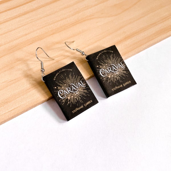 Caraval mini book earrings