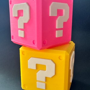 3D Printed Mario Question Mark Storage Cube