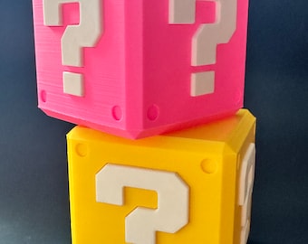 3D Printed Mario Question Mark Storage Cube