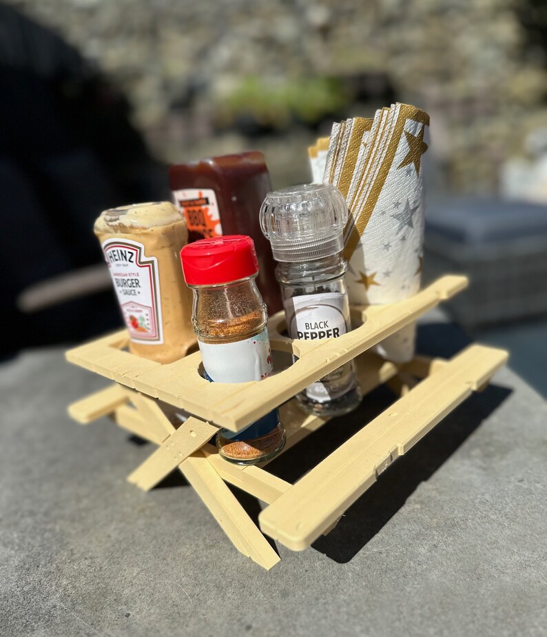 3D Printed Picnic Table Condiments Holder Etsy UK