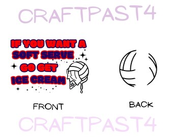 Soupe molle ? Go Get Ice Cream Volley-ball personnalisé Modèle PNG personnalisable pour T-shirt personnalisé au dos avec nom Téléchargement numérique instantané