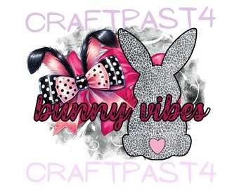 T-shirt Png rose vif et noir Bunny Vibes sac fourre-tout tasse à café dessous de verre