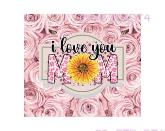 Je t'aime maman rose Png gobelet skinny 20 oz sac fourre-tout tasse à café sous-verre