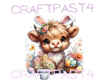 Highland Easter Cow Png shirt sac fourre-tout tasse à café dessous de verre