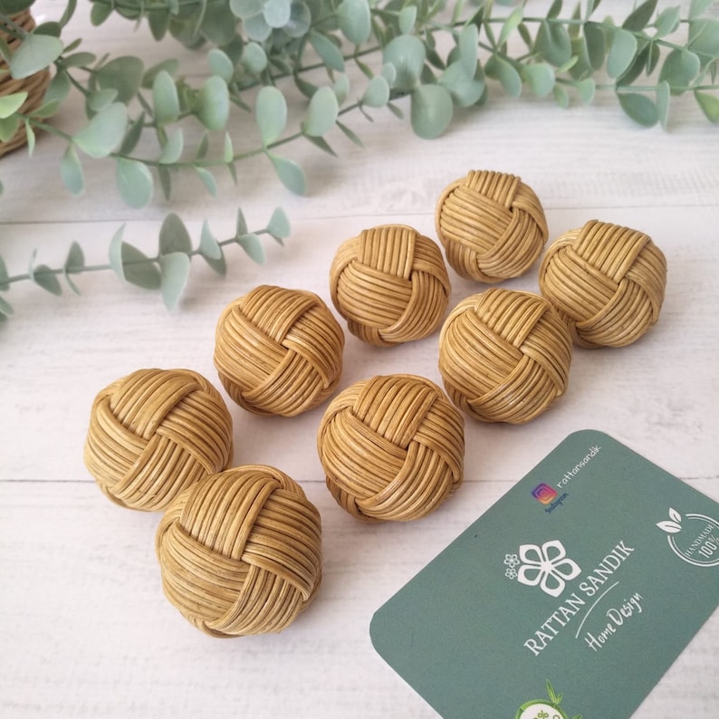 Wicker Bamboo Rattan Handle Drawer Knob Dresser Handle Etsy