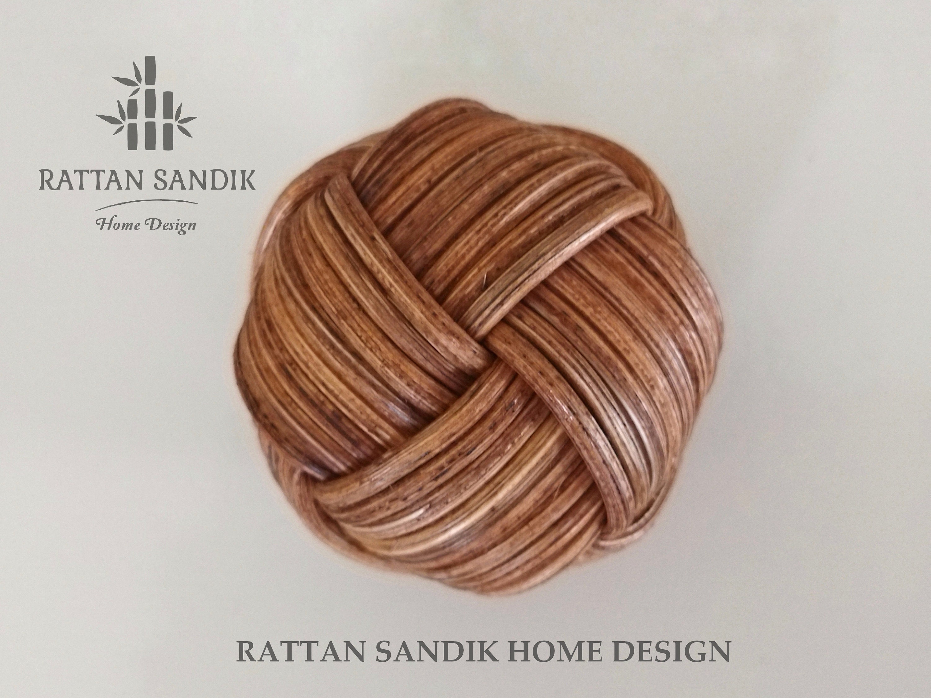 Dark Oak Rattan Handle Rattan Knob Wicker Drawer Knobs Etsy