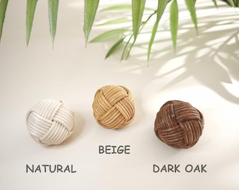 Maniglia in vimini di bambù e rattan, pomello per cassetto, maniglia per comò, tirante rustico per mobile.