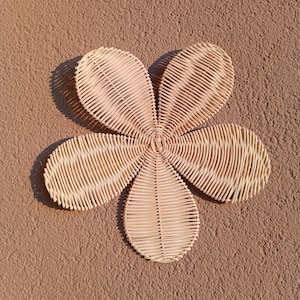 30 cm Rattan Wall Flower, Nursery Wall Decor, Boho Wall Art, Daisy Decor, Nursery Decoration, Rattan Flower, Botanical Art, Bamboo decor