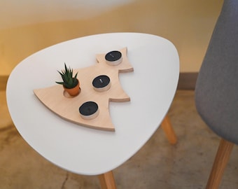 Portavelas de madera artesanal para el Calendario de Adviento: Decoración navideña para la mesa