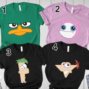 Disney Phineas And Ferb Big Face T-Shirt, Disney Phineas Ferb Meap Perry Shirt, Perry the Platypus Tee, Disneyland Family Matching Shirt