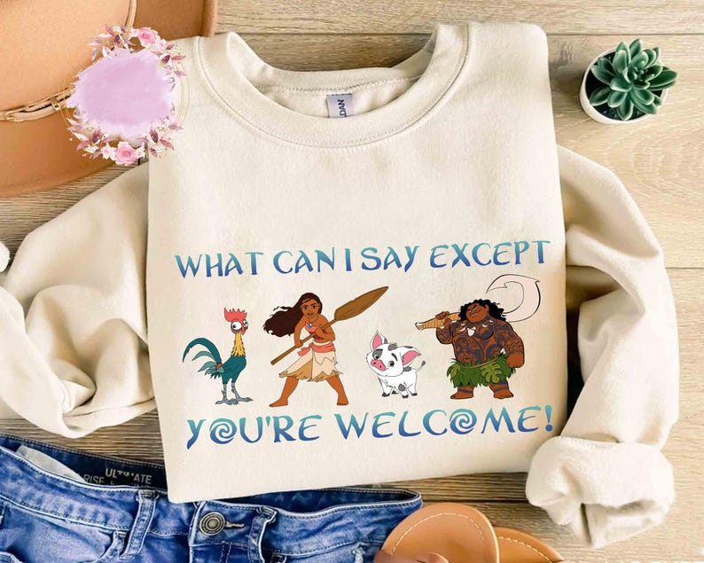 Retro Disney Moana Maui What Can I Say Except You're Welcome T-Shirt, Animal Kingdom, Disneyland Family Vacation Shirt, Birthday Gifts image 1