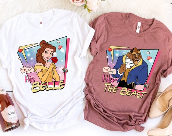 Retro 90s Beauty and the Beast Shirt, His Belle and Her Beast 