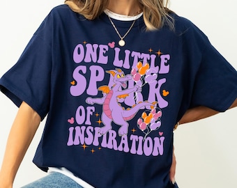 Vintage Disney Figment One Little Spark Of Inspiration Shirt, Retro Figment Walt Disney Epcot Center Shirt, Disneyland Family Matching Shirt