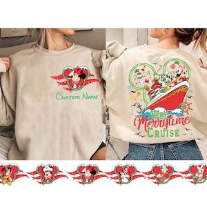 Personalized 2-Sided Disney Very Merrytime Cruise Christmas Shirt, Disney Wish Fantasy Magic Wonder Shirt, Mickey's Very Merry Christmas Tee