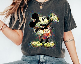 Disney Mickey Mouse Colorful Graphic T-Shirt, Classic Mickey Magic Kingdom Shirt, Disneyland Family Vacation Shirt, Matching Birthday Gifts