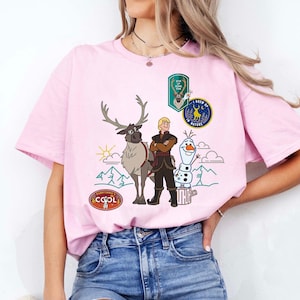 Disney Frozen 2 Olaf, Sven, and Kristoff Patches Shirt, Frozen Olaf Sven Kristoff Shirt, Disneyland Family Trip Shirt, Walt Disney World Tee image 2