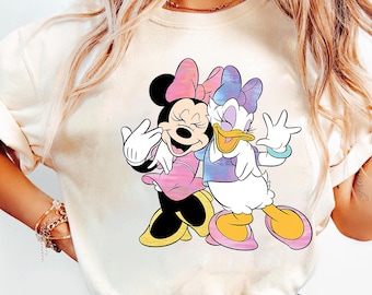 Camiseta Disney Minnie Mouse e Margarida Melhores Amigas, Camiseta Mickey e Amigos, Camiseta Combinando para Férias em Família na Disneylândia, Presentes de Aniversário Disney