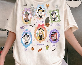 Camiseta de Halloween de la Princesa Coqueta de Disney, Disfraz de Halloween de las Brujas de Disney Blancanieves y Cenicienta, Camiseta de viaje espeluznante a Disneyland