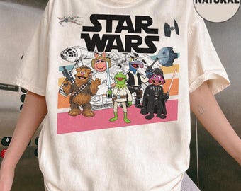 Disney The Muppets Star Wars Halloween Shirt, Disney Kermit Gonzo Fozzie Darth Vader Leia Han Solo Shirt, Disney World Spooky Season Shirt
