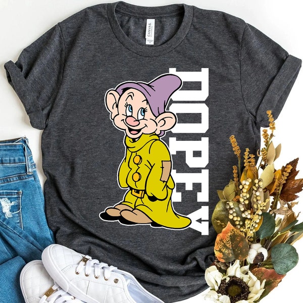 Disney Dopey Dwarf Portrait T-Shirt, Snow White and Seven Dwarfs Shirt, Disneyland Family Vacation Shirt,Disneyworld Matching Birthday Gifts