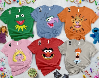 Disney The Muppets Characters Big  Face Halloween Costume T-shirt, Disneyland Family Vacation Shirt, Disney World Matching Birthday Gift
