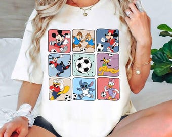 Camiseta de fútbol de Mickey y sus amigos de Disney, camiseta de fútbol de Chip y Dale de Mickey y sus amigos, camiseta deportiva de Disney, camiseta familiar de vacaciones en Disneyland