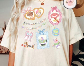 Coquette Bow-armbanden Disney Toy Story-shirt, Toy Story Woody Buzz Jessie Hamm Rex Slinky-shirt, Disneyland Trip Matching-shirt