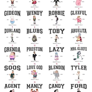 Disney Channel Est 2012 Gravity Falls Custom Retro Shirt Robbie Shirt, Gravity Falls Full Characters Tee, Disneyland Family Matching Shirt image 3