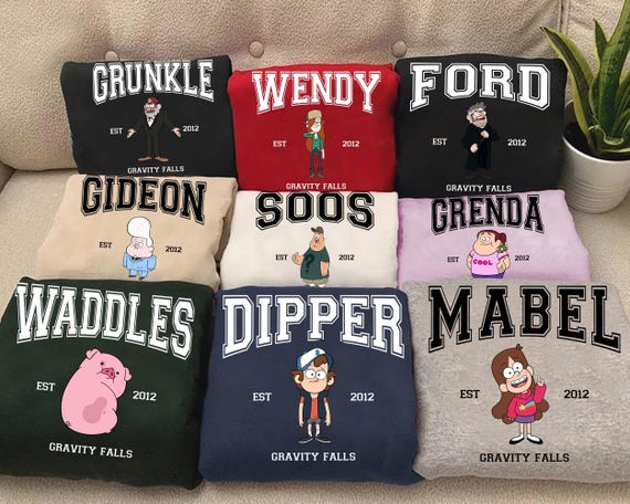Disney Channel Est 2012 Gravity Falls Custom Retro Shirt Robbie Shirt, Gravity Falls Full Characters Tee, Disneyland Family Matching Shirt