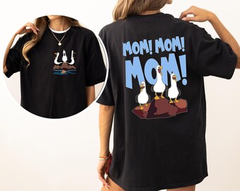両面ママママママシーガルズファインディングニモディズニーシャツ、最高のママTシャツ、母の日ギフト、ディズニーランドファミリーバケーションシャツ