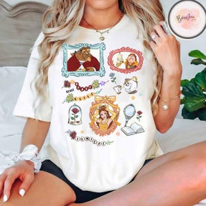 Coquette Bow Bracelets Disney Beauty and The Beast Shirt, Disney Belle Beast Chip Mrs Pott Shirt, Disneyland Family Matching Shirt